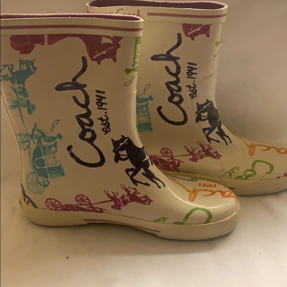 Coach Ursula Horse and Carriage Rain Boots Size 6 - Picture 6 of 6
